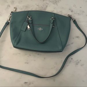 Coach Prairie Marine blue Satchel, pebble leather silver hardware